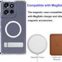 for Motorola Moto G Power 2025 Magnetic Case Clear Compatible with MagSafe, Built-in 2-Way Kickstand [Horizontal & Vertical Stand] Magnetic Crystal Clear Slim Fit Rugged Cover (Clear)