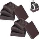 Furniture Wheels Caster Cups, Non-Slip Rubber Bed Frame Stopper Floor Protector for Any Furniture with Wheels - 8 Pack (Brown)