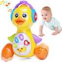 Yerloa Dancing Duck Infant Baby Toy 0-6 3-6 6-12 Month, Crawling Musical Tummy Time Music Light Up 4 5 7 9 10 11 Month Babies Girl Boy Christmas 1st Birthday Gift Moving Walking Activity Developmental