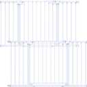 Cumbor 2 Pack 29.7-54.2" Baby Gate for Stairs, Mom's Choice Awards Winner-Auto Close Dog Gate for Doorways, Easy Install Pressure Mounted Pet Gate Indoor, Wide Safety Gate for Dog, White