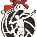 Volleyball Christmas Ornament 2025 - Sport Ornament for Boy Girl, Volleyball Gifts for Player Coach Team Friend, Wooden Christmas Ornaments for Tree Decor - Holiday Keepsake & Xmas Gift Exchange Idea