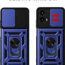 2 x for Moto G-5g-2024 Case: with 2PC Screen Protector,Sliding Camera Cover and Kickstand for Phone Cover Moto G 2024 case,Blue
