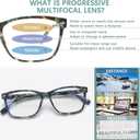 Progressive Multifocal Reading Glasses Blue Light Blocking Spring Hinge Readers Pattern Print Eyeglasses for Women