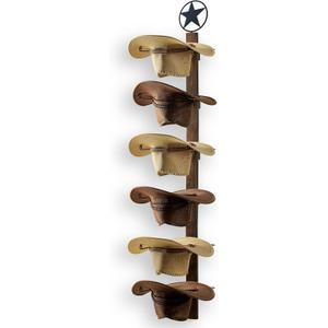 P-ALADIN Cowboy Hat Holder, Cowboy Hat Rack for Wall, 6-Piece Wall-Mount Western Hat Organizer with Wooden Board  Storage Hat Holder Organizer