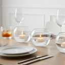 YOUEON 4 Pcs Small Glass Bubble Bowl Vases 6" W x 4.5" H, Round Floating Candle Holders, Glass Terrarium Bowls, Globe Flower Vase Centerpiece for Wedding Event Home Decor