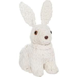 C&F Home Decorative Spring Easter Animal Figurine 8.5 Inch Polyester Rope Sitting Woven Bunny Rabbit