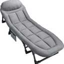 Folding Bed Foldable Iron Frame Bed with Six Adjustable Head Positions and A Load-Bearing Capacity of 400lb for Small Apartment Guest Room (Color : Light Gray-, Size : 70.8 * 11 * 22in)