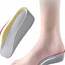 2 Pairs Insole Height,Orthopedic High Cushion, Arch Support Insoles for Plantar Fasciitis, Flat Feet, Over-Pronation, Achilles Tendonitis, Foot Pain Relief (1.4inch)