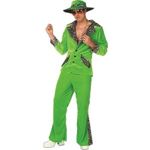 Morph Men's Green Pimp Costume, 70s Pimp Suit, Halloween Costume for Adult Men (X-Large)
