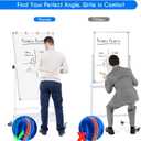 Maxtek Mobile White Board on Wheels 48x32, Magnetic Storage Easel Standing