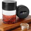 Electric Whiskey Smoker Kit with 6 Flavors Wood Chips, Cocktail Smoker Kit Built-in Lighter, Rechargeable drink smoker kit, Birthday Christmas Anniversary Bourbon Whiskey Gifts for Men, Dad, Husband (Black)