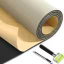 Self-Adhesive Auto Headliner Fabric 36 x 60 Inch Mesh Headliner Replacement with Foam Backing Auto Roof Replacement Material with Roller and Knife for Car Truck SUV Rv Roof DIY(Beige)