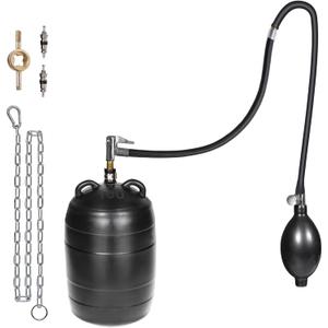 4 Inch Inflatable Pipe Plug Balloon Kit with Extension Hose, Safety Chain & Pump, Rubber Sewer Test Ball for Drain Blocking, Plumbing Pressure Testing/Leak Detection(Fits 3.8"-4.2" Pipes)