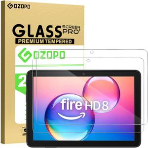 2-Pack Screen Protector for Amazon Fire HD 8/Fire 8 Plus/Kids/Pro (2024/2022/2020) - (Not for 2016-2018) Tempered Glass, Ultra HD Clear, Anti-Scratch, Bubble-Free Install