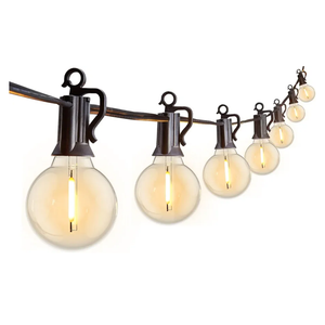 Outdoor String Lights 25 Feet G40 LED Patio Lights, Plug-in, 13 Plastic Edison Bulbs(1 Spare), Waterproof Connectable Hanging Light for Backyard Porch Balcony Party Decor, E12 Base, Black