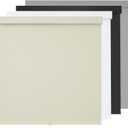 100% Blackout Roller Shades Cordless Blinds for Indoor Windows,Free-Stop Window Shades Pull Down,Thermal Insulated Fabric UV Protection,Blackout Window Guard Blinds for Home,Office,Ivory,70" W x 72" H