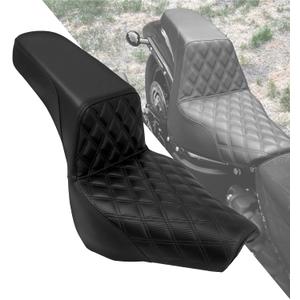 Motorcycle Driver Passenger Seat Fit For Harley Softail Street Bob FXBB FXBBS 2018-2025 Softail Standard FXST 2020-2025 (Black Stitching)