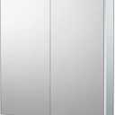 Sunrosa Aluminum Bathroom Medicine Cabinet with Mirror, 36"27.5", Wall-mountable and Recessed-in, 2 Doors Cabinet Organizer