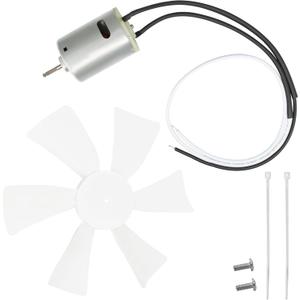 6 Inch RV Vent Fan Blade with 12V D-Shaft Motor, White Bathroom Vent Fan Replacement for RV, Camper, Range Hood, Compatible with Heng's, Elixir, Ventline, Jensen