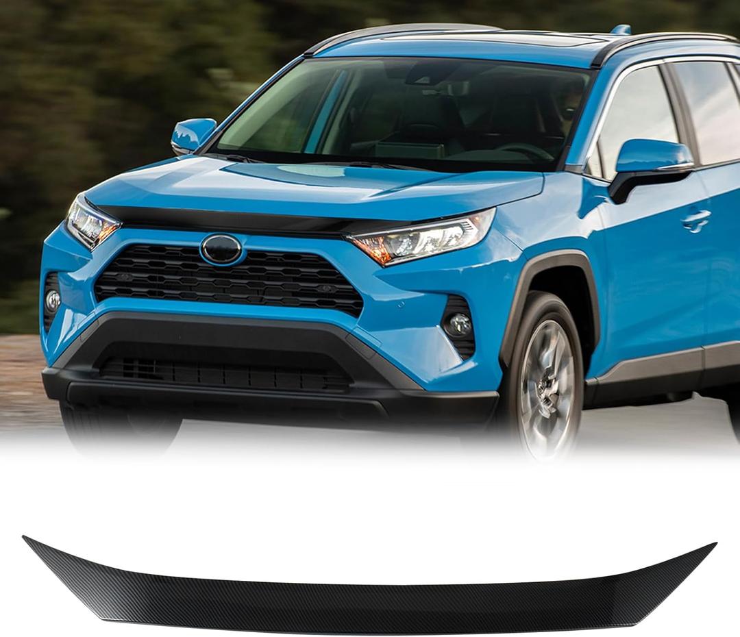 Hood Deflector Hood Protector Compatible with Toyota RAV4 2019-2024 Carbon Fiber Hood Protector Bug Deflector Stone Guard(for (Hybrid) SE/XSE/XLE/Limited Models, etc.)