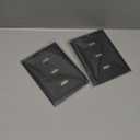 2-Pack Triple Toggle Light Switch Cover Plate, Durable Natural Bamboo Fiber Decorative Switch Plate Covers, Matte Black 3 Gang Wall Plate, Corrosion Resistant