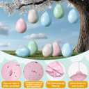 Soulchen 10 Pcs 16 Inch Inflatable Easter Eggs Decorations Outdoor Easter Inflatable Decorations Large Hanging PVC Colorful Eggs Blow up Ornament for Yard Lawn Garden Porch Party(Spotted Designs)