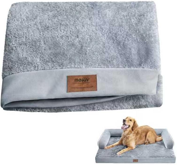 MEKIY Large Dog Bed Cover Replacement Orthopedic Washable - Large Dog Bed Waterproof Removable Cover - Couch Sofa Cover Gray 36" x 27"