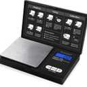 Fuzion Digital Pocket Gram Scale 1000g/0.1g, Small Digital Scales Grams Ounces Grains, Herb Scale, Jewelry Scale, Portable Travel Food Scale (FZ-1000 without Tray, Black)