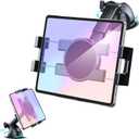 Dashboard & Windshield Car Tablet Mount Holder, 360 Rotatable Suction Cup Window Dash Phone Stand for iPad Pro 12.9/11/10.5/Air/Mini 6/5/4, Galaxy Tab, iPhone 16/15, 4.7"-12.9" Tab Phone (Black)