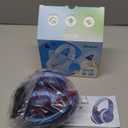 iClever BTH12 Kids Bluetooth Headphones,Colorful LED Lights Kids Headphones Wireless,74/85dBA Safe Volume,85H Playtime,Fast Charging,Bluetooth 5.2,Over Ear,Built-in Mic for iPad/Tablet/Airplane,Blue