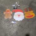 Set of 3 Santa Claus, Reindeer & Gingerbread LED Christmas Window Lamp with Suction Cup Battery Operated Chandelier Christmas Window Lamp Home Party Decoration