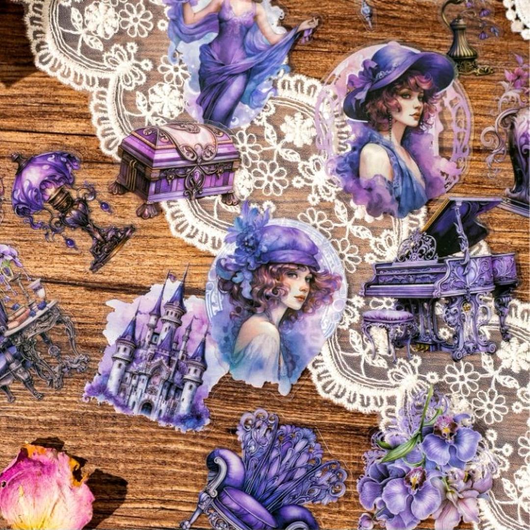 PET Stickers Set, 180 PCS Sheets for Scrapbooking, Junk Journaling, Crafting, DIY Projects, Diaries, and Art Supplies.(Age Flowers)