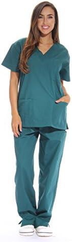 Just Love Women's Six Pocket Medical Scrubs Set (V-Neck with Cargo Pant), Size S