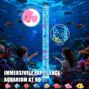 Wankeer Large 4FT Sensory Bubble Tube Lamp, Remote Control Bubble Fish Lamp with 16 Color Changing Effects & 8 Floating Fishes, Sensory Aquarium Mood Light for Autism, ADHD, Stress & Anxiety Relief