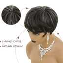 Pixie Cut Wig Short Wigs for Black Women Short Pixie cut Wigs for Black Women (Black Mixed With Grey)