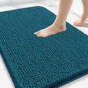 Arotive Bathroom Rugs 34x21, Extra Soft Absorbent Shaggy Chenille Bath Rugs, Machine Washable Rubber Backing Non-Slip Bath Mats for Bathroom Floor Tub and Shower, Home Decor Accessories,Peacock Blue