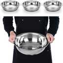 4 Pcs Stainless Steel Mixing Bowl Nesting Metal Prep Salad Bowl Extra Large Basin Salad Basin with Deeper Edge, Mirror Finish for Home Cooking or Commercial, Dishwasher Safe, Silver (13 Inch 8 Qt)
