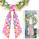 2 x 2Pcs Boxwood Wreath Sash Collection for Front Door: Perfect Spring, Easter, Valentines Decor with Elements Detailing, Water Proof, No Fading, No Fear of Sun, Rain, Wind, Specially Designed for Outdoor