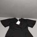 GRACE KARIN 2025 Women's Black Dressy Peplum Tops Bell Sleeve V Neck Wrap Summer Business Casual Blouse Large, Black