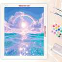 CSZPPQAF Paint by Numbers Kit for Adults Beginner, Rainbow Landscape Paint by Number Kits on Canvas, DIY Easy Acrylic Watercolor Oil Painting by Numbers for Home Wall Decor 16X20inch