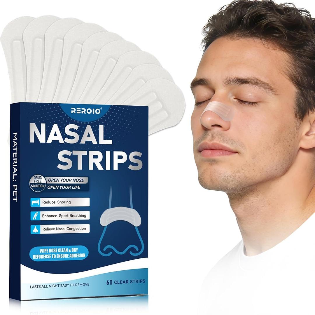 2 x Nasal Strips for Snoring Comfortable Nose Strips for Breathing,Anti Snoring Devices,Skin-Friendly Snoring Solution for Better Airflow & Restful Sleep