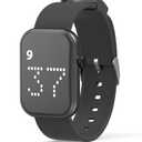 Rechargeable Vibrating Alarm Watch Silent Pill Reminder Wristband Wake Up Watch - with 8 Personalised Message Reminder (Large, Black)