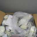 NUPTIO Large Flower Centerpieces for Tables: 17.7 inch Diameter White Artificial Flower Ball Arrangement for Wedding Party Centerpiece - 2 Pcs Fake Floral Rose for Bridal Shower Decorations