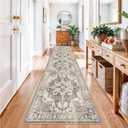 3x15 Hallway Runner Rug Washable: Soft Thin Kitchen Rugs for Indoor Entryway Vintage Non-Slip Stain Resistant 15ft Long Carpet Home Decor Floor Mat for Bedroom Living Room(Beige/Brown/Grey, 3x15)