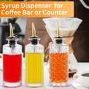Coffee Syrup Dispenser Bottles Set 6 Pack 7 OZ, Simple Small Glass Syrup Bottles for Coffee Bar with Metal Pour Spout Ideal for Coffee Syrups, Honey
