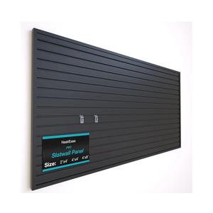 NeatiEase Slatwall Panel Wall Storage Systems, 4 x 8ft Slat Wall Paneling Garage Wall Organizer, Heavy Duty Wall Mounted PVC Wall Rack (Black)