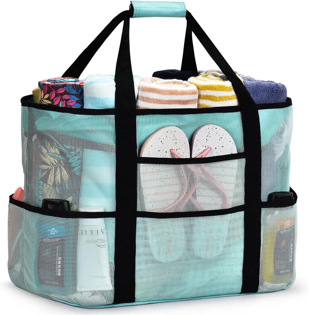 oscaurt Mesh Beach Bag Extra Large Waterproof Sandproof Beach Tote Pool Swim Bag Travel Vacation Essentials