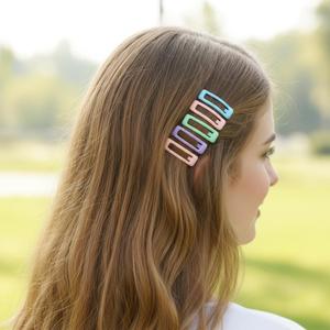 20 PCS Matte Small Barrettes For Women Girls, Rectangle Hair Barrettes, Non Slip Snap Hair Clips, Metal Multi Colored Flat Hairclip, Retro Hairstyle Headwear Decoration For Thin Fine Hairs Accessories