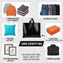 Large Thank You Bags with Handles | 60pcs Black Plastic Shopping Bags for Small Business | 19.5"x15" Merchandise Retail Boutique Bags for Customers