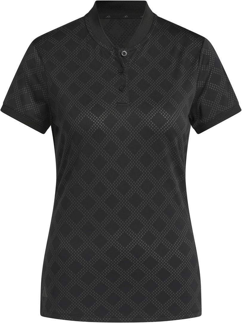 adidas Women's Ultimate365 Jacquard Short Sleeve Polo Shirt (Black, L)